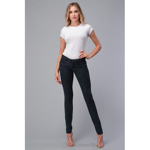 SM2244 Mid-Rise Skinny Jeans Charcoal