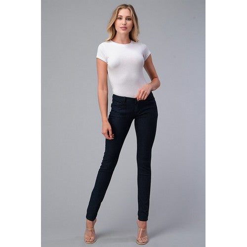 SM2244 Mid-Rise Skinny Jeans Navy