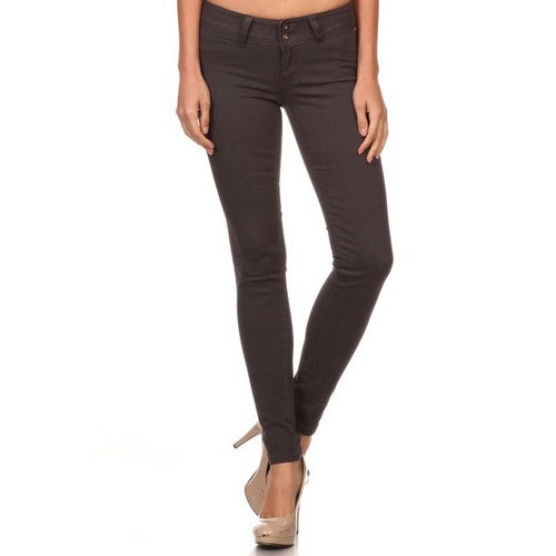 SMNSP105-C-C-C Low Rise Skinny Jeans Charcoal