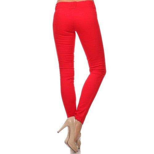 Low Rise Skinny Jeans Red