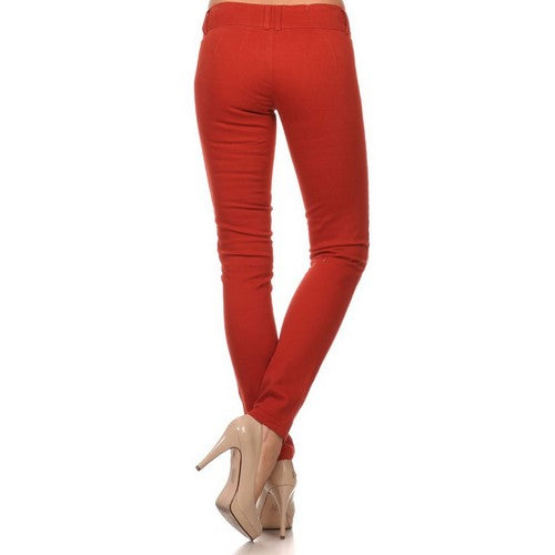 Low Rise Skinny Jeans Rust