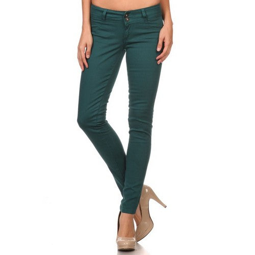 SMNSP105-C-C-C Low Rise Skinny Jeans Teal