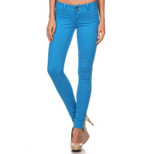 SMNSP105-C-C-C Low Rise Skinny Jeans Turquoise