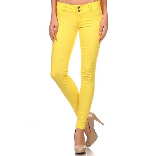 SMNSP105-C-C-C Low Rise Skinny Jeans Yellow