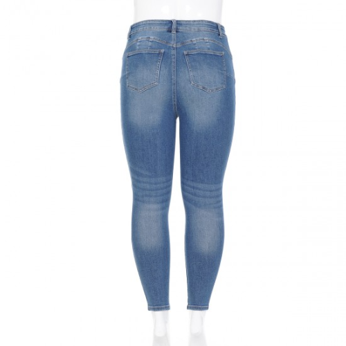Wax Jean Plus Size Push-Up Classic 5 pocket Skinny Jeans Medium Denim