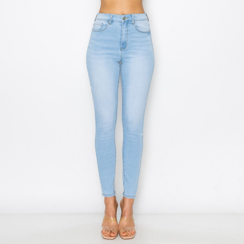 90286 Skinny Jeans With Side Tacks Light Denim
