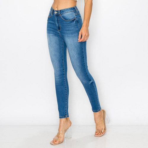 90286 Skinny Jeans With Side Tacks Medium Denim