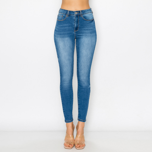 Wax Jean Skinny Jeans With Side Tacks Medium Denim