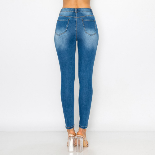 Wax Jean Skinny Jeans With Side Tacks Medium Denim