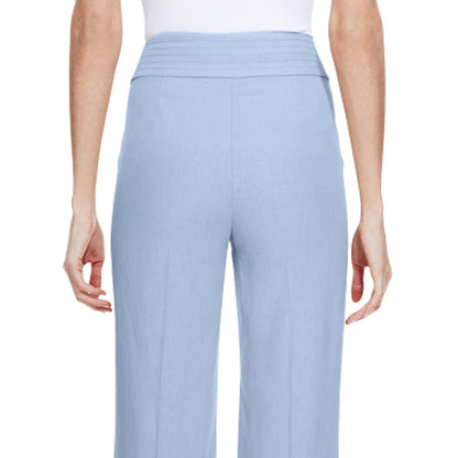 Marks & Spencer Wide Waistband Linen Pants Soft Blue