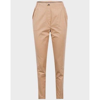 George Brushed Cotton Peg Trousers Beige