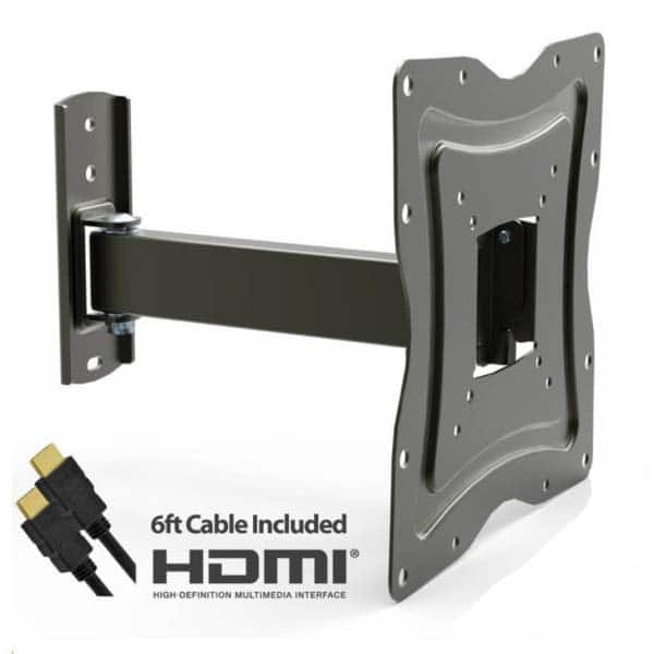 onn. Full-Motion Wall Mount for 10"- 50" TVs with Tilt and Swivel Articulating Arm and HDMI Cable (UL Certified)