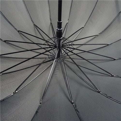 Automatic Open Long Umbrella with Retractable Cover Black