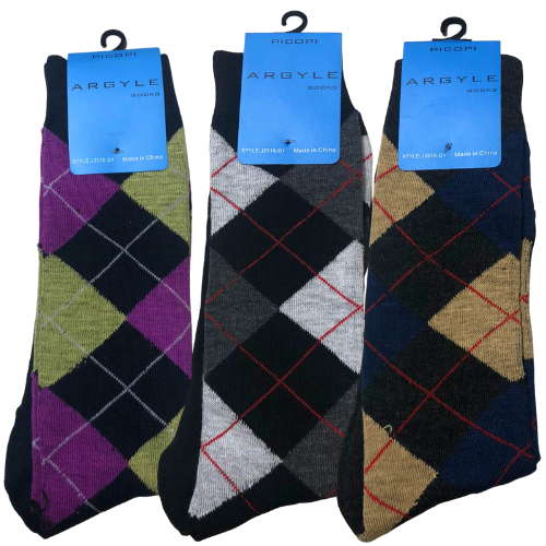 Picopi Argyle Dress Socks (3-Pair Pack)