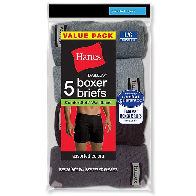 Hanes Tagless Boxer Briefs 5-Pair Pack
