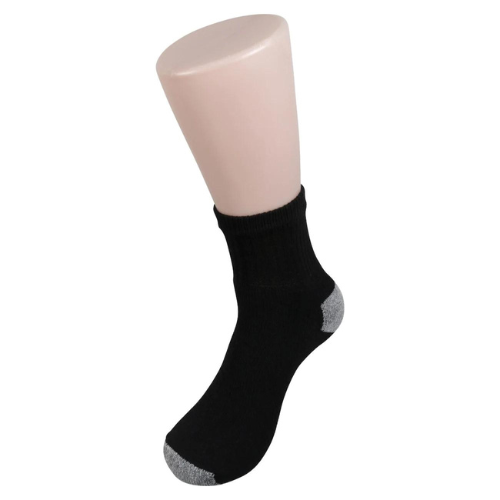 Full Cushion Quarter Socks (2-Pair Pack) Black