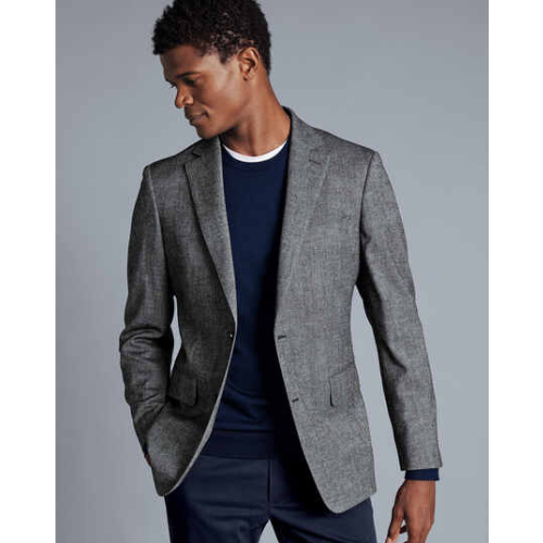Marks & Spencer Regular Jacket Plain Charcoal/Grey