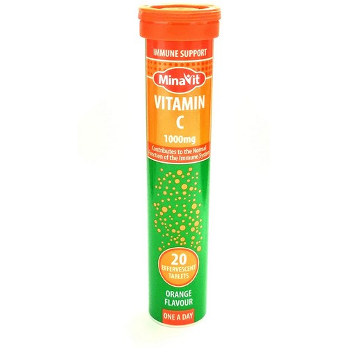 Minavit Effervescent Vitamin C Orange Flavour 1000mg 20s
