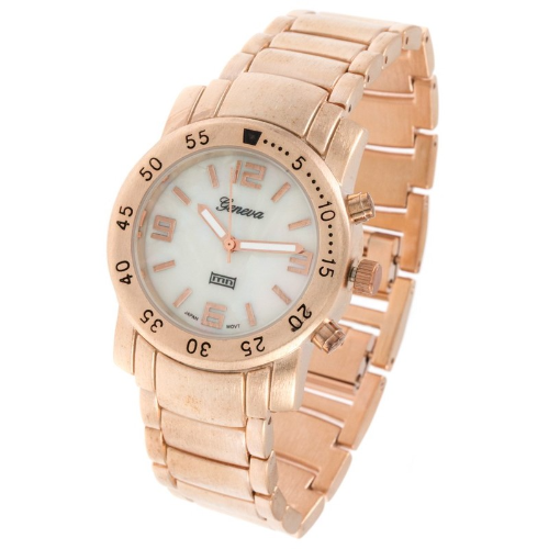 Small Link Metal Watch Rose Gold