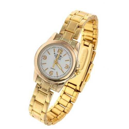 Mother of Pearl Face Metal Watch Gold