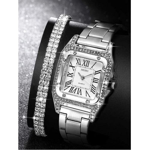 Diamond Cartier Watch & Double Bracelet