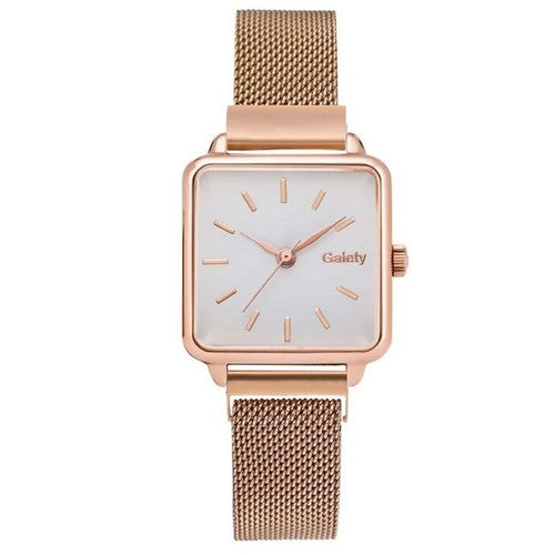 Gaiety Square Face Mesh Strap Watch