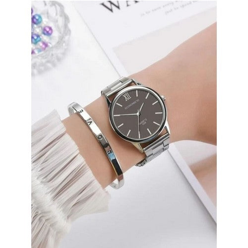 Economic XI Silver Watch & Love Bangle Set